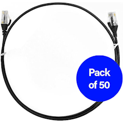 4Cabling 2m Cat6 RJ45-RJ45 Pack of 50 Ethernet Network Cable. Black