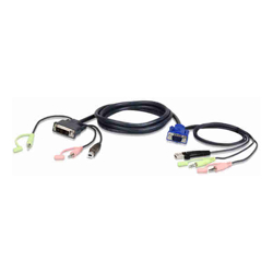 Aten 1.8M USB VGA TO DVI-A KVM CABLE WITH AUDIO 2YR