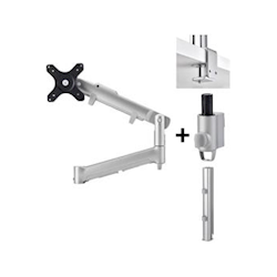 Atdec AWM Dual Monitor arm solution dynamic arms 400mm Post F Clamp Silver