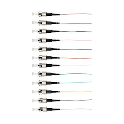 4Cabling Fibre Pigtail ST OM4 Multimode 2m. 12 pack. Rainbow. Backward Compatible With OM3