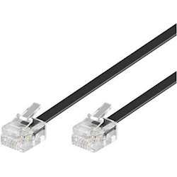 Astrotek Telephone extension cable 6p4c Plug/Plug with 2xRJ11 6P4c Plugs Black PVC Jacket.-RoHS