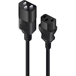 ALOGIC 2m IEC C13 to IEC C14 Computer Power Extension Cord Male to Female Black