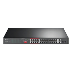 TP-Link 24-Port PoE 10/100Mbps Unmanaged Switch Gigabit RJ45(2) GbE/PoE+(24) 5yr Wty