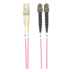 4Cabling 5m LC-ST OM4 Multimode Fibre Optic Cable: Salmon Pink