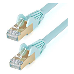 StarTech 1.5 m CAT6a Cable Aqua RJ45 Ethernet Cable Snagless CAT6a STP Cord Copper Wire 10Gb (6ASPAT150CMAQ)