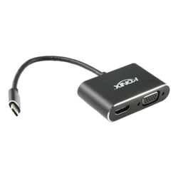 4Cabling USB 3.1 Type-C Male to VGA &amp;amp;amp; HDMI Converter | 20cm