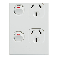 4Cabling 4C | Elegant Double Power Point 250V 10A Vertical