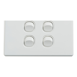 4Cabling 4C | Elegant Wall Switch 4 Gang 250V 16A Horizontal