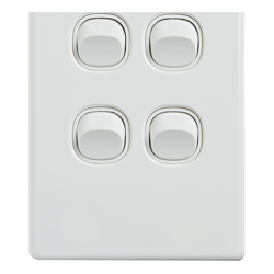 4Cabling 4C | Elegant Wall Switch 4 Gang 250V 16A Vertical