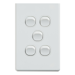 4Cabling 4C | Classic 5 Gang Switch 250V 16AX Vertical