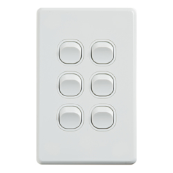 4Cabling 4C | Classic 6 Gang Switch 250V 16AX Vertical