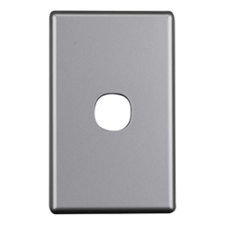4Cabling 4C | Elegant 1 Gang Aluminium Plate Silver Matte