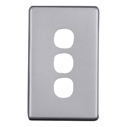4Cabling 4C | Elegant 3 Gang Aluminium Plate Silver Matte