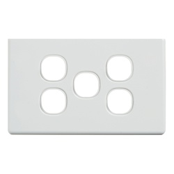 4Cabling 4C | Classic 5 Gang Switch Cover White