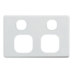 4Cabling 4C | Classic Double Power Point Cover Plate White