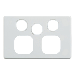 4Cabling 4C | Classic Double Power Point with Extra Switch Cover Plate White