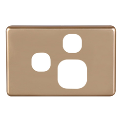 4Cabling 4C | Classic Single Power Point with Extra Switch Cover Plate Horizontal Gold