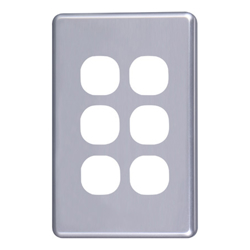 4Cabling 4C | Classic 6 Gang Switch Cover  Silver