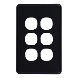 4Cabling 4C | Classic 6 Gang Switch Cover  Black