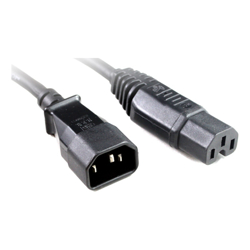 4Cabling IEC C14 to C15 High Temperature Power Cable Black 3M
