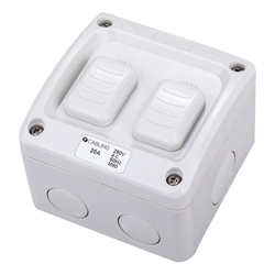 4Cabling 4C | Weatherproof Double Switch 1 Pole 2Way IP66 250V 20A