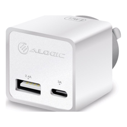 ALOGIC 2 Port Combo USB-C &amp;amp;amp; USB-A Mini Wall Charger 3A + 2.4A 17W ?- WHITE MOQ:2