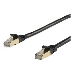 StarTech 5m CAT6a Ethernet Cable Black RJ45 Snagless Connectors CAT6a STP Cord Copper Wire Network Cable (6ASPAT5MBK)