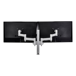 Atdec AWM Dual Monitor arm solution 460mm articulating arms 400mm Post bolt Silver