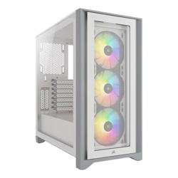 Corsair iCUE 4000X RGB Tempered Glass Mid-Tower Case White
