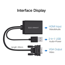 UGREEN VGA to HDMI Converter Black 60814