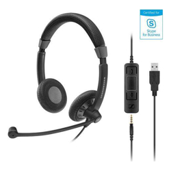 Sennheiser Stereo Corded Headset with 3.5 mm four-pole jack plus Detachable USB Cable with call control. Noise Cancel mic Wideband sound