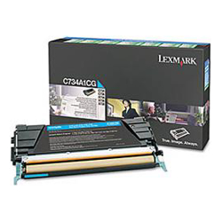 Lexmark C734A1CG Return Program Cyan Toner Cartridge (6K) GENUINE