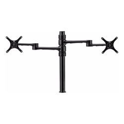 Atdec Articulated Dual Monitor Arm Fits Up to 2x 27&amp;amp;quot; Monitors Landscape 8kg Max Load Each Bolt Through  F-Clamp Fixing Black 10 Year Warranty