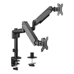 Brateck Dual Monitors Pole-Mounted Gas Spring Monitor Arm Fit Most 17&amp;amp;quot;-32&amp;amp;quot; Monitors Up to 9kg per screen VESA 75x75/100x100