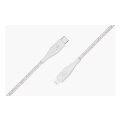 Belkin 1M USB-C TO LIGHTNING CHARGE/SYNC CABLE MFi BRAIDED WHITE 2 YR