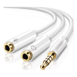 UGREEN 3.5mm Male to Dual 3.5mm FemaleHeadset Splitter White (10789)