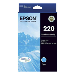 Epson 220 STD CAP DURABrite Ultra Cyan Ink WF-2630 WF-2650