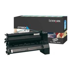 Lexmark C7700CH Cyan Return Program Print Cartridge (10K) GENUINE