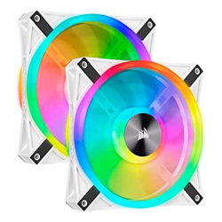 Corsair WHITE QL140 RGB 140mm RGB LED Fan Dual Pack with Lighting Node CORE