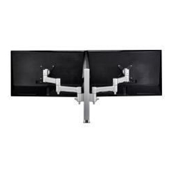 Atdec AWM Dual Monitor arm solution 460mm articulating arms 400mm Post Grommet clamp Silver