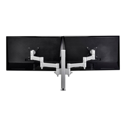 Atdec AWM Dual Monitor arm solution 460mm articulating arms 400mm Post F clamp Silver