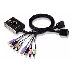 Aten Petite KVM | CS682 2-Port USB DVI KVM with audio 1.2m Cable and Remote Port Selector