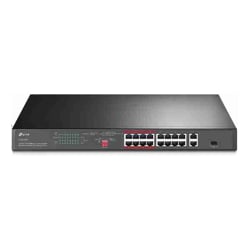 TP-Link 16 PORT 10/100 + 2-PORT GIGABIT Rackmount SWITCH GbE(2)  10/100 POE+(16) SFP(1)