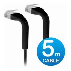 Ubiquiti UniFi Patch Cable 5m Black Both End Bendable to 90 Degree RJ45 Ethernet Cable Cat6 Ultra-Thin 3mm Diameter
