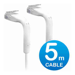 Ubiquiti UniFi Patch Cable 5m White Both End Bendable to 90 Degree RJ45 Ethernet Cable Cat6 Ultra-Thin 3mm Diameter