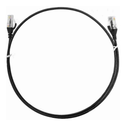 8Ware Cat6 Ultra Thin Slim Cable 10m Black Color Premium RJ45 Ethernet Network LAN UTP Patch Cord 26AWG for Data Only not PoE
