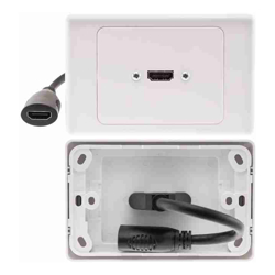 4Cabling HDMI Horizontal Wall Plate with Dongle