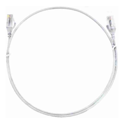 8Ware Cat6 Ultra Thin Slim Cable 1m / 100cm White Color Premium RJ45 Ethernet Network LAN UTP Patch Cord 26AWG for Data Only not PoE