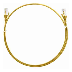 8Ware Cat6 Ultra Thin Slim Cable 1m / 100cm Yellow Color Premium RJ45 Ethernet Network LAN UTP Patch Cord 26AWG for Data Only not PoE