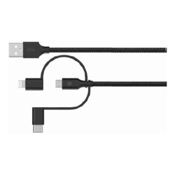 Griffin Premium USB-A to 3-in-1 Cable 6FT Black